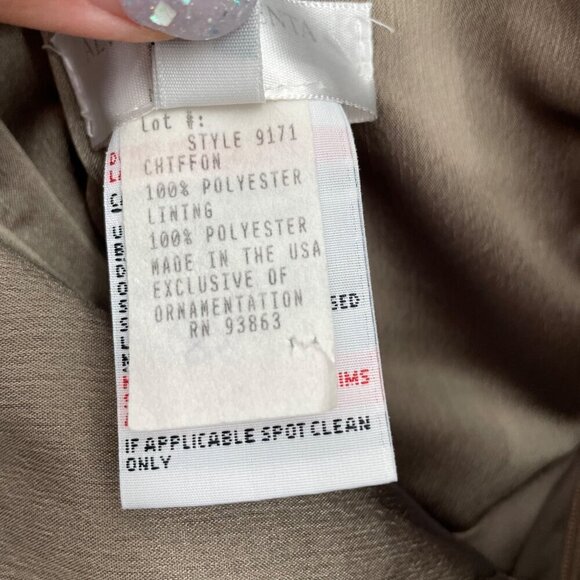 Alvina Valenta Taupe Sweetheart Neck Prom Chiffon Bridesmaid Dress Womens Size 6 - Picture 8 of 11